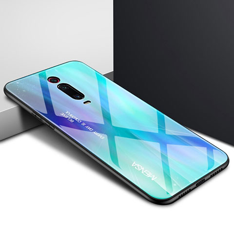 Funda Bumper Silicona Gel Espejo Patron de Moda Carcasa K04 para Xiaomi Mi 9T Cian