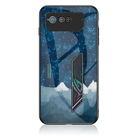 Funda Bumper Silicona Gel Espejo Patron de Moda Carcasa LS1 para Asus ROG Phone 6 Azul