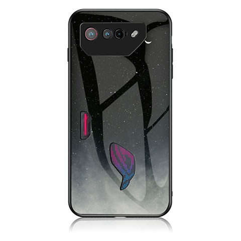 Funda Bumper Silicona Gel Espejo Patron de Moda Carcasa LS1 para Asus ROG Phone 7 Pro Gris