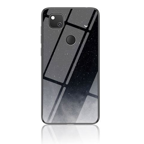 Funda Bumper Silicona Gel Espejo Patron de Moda Carcasa LS1 para Google Pixel 4a Gris