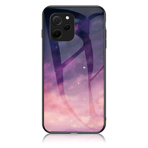 Funda Bumper Silicona Gel Espejo Patron de Moda Carcasa LS1 para Huawei Enjoy 50z Morado