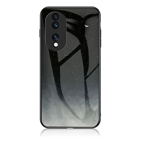 Funda Bumper Silicona Gel Espejo Patron de Moda Carcasa LS1 para Huawei Honor 70 Pro+ Plus 5G Gris