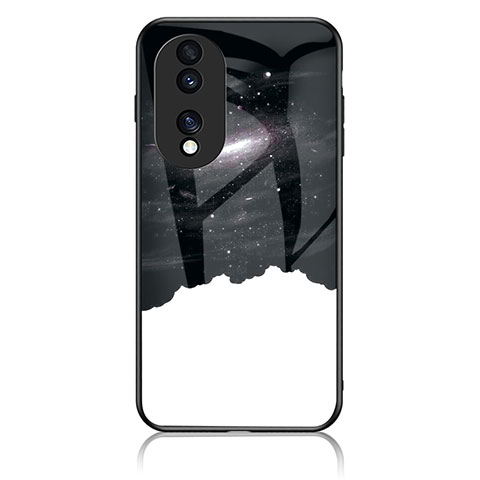 Funda Bumper Silicona Gel Espejo Patron de Moda Carcasa LS1 para Huawei Honor 70 Pro+ Plus 5G Negro