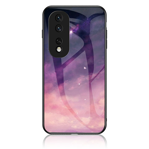 Funda Bumper Silicona Gel Espejo Patron de Moda Carcasa LS1 para Huawei Honor 80 GT 5G Morado