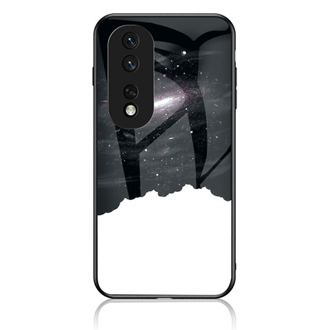 Funda Bumper Silicona Gel Espejo Patron de Moda Carcasa LS1 para Huawei Honor 80 Pro 5G Negro