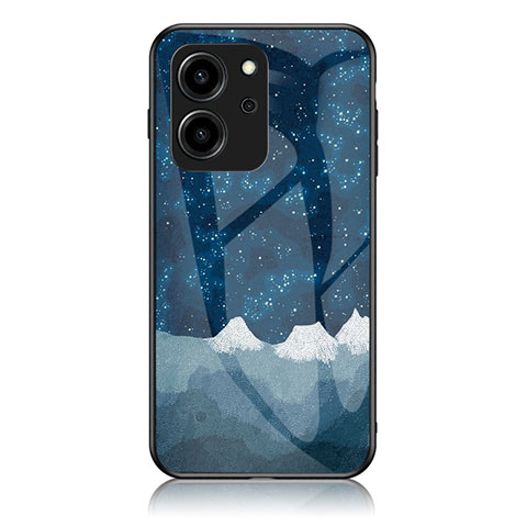 Funda Bumper Silicona Gel Espejo Patron de Moda Carcasa LS1 para Huawei Honor 80 SE 5G Azul