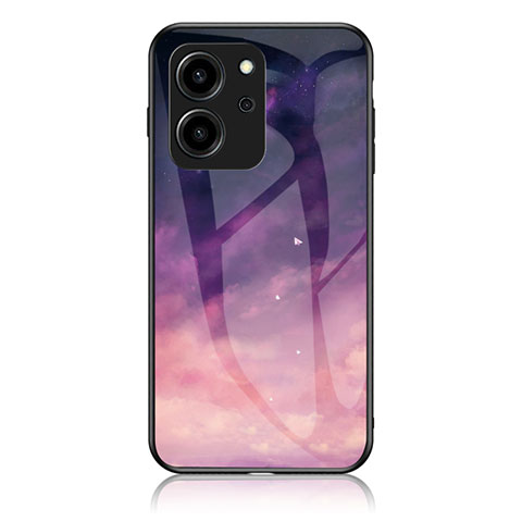 Funda Bumper Silicona Gel Espejo Patron de Moda Carcasa LS1 para Huawei Honor 80 SE 5G Morado