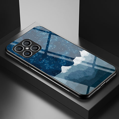 Funda Bumper Silicona Gel Espejo Patron de Moda Carcasa LS1 para Huawei Honor X8 4G Azul