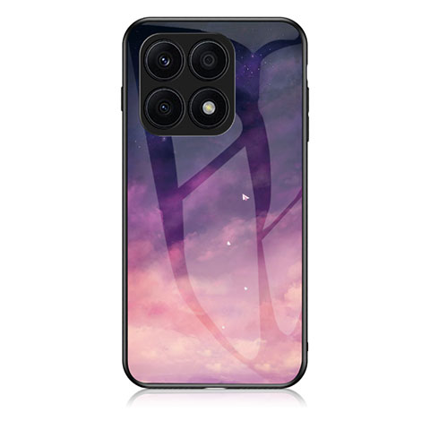 Funda Bumper Silicona Gel Espejo Patron de Moda Carcasa LS1 para Huawei Honor X8a 4G Morado