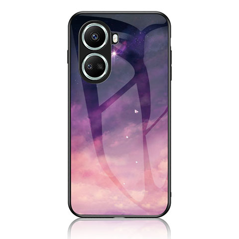 Funda Bumper Silicona Gel Espejo Patron de Moda Carcasa LS1 para Huawei Nova 10 SE Morado