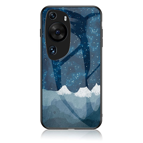 Funda Bumper Silicona Gel Espejo Patron de Moda Carcasa LS1 para Huawei P60 Art Azul