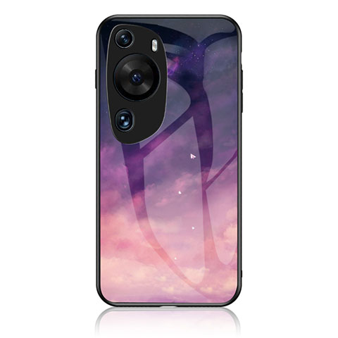 Funda Bumper Silicona Gel Espejo Patron de Moda Carcasa LS1 para Huawei P60 Art Morado