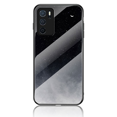 Funda Bumper Silicona Gel Espejo Patron de Moda Carcasa LS1 para Oppo A54s Gris