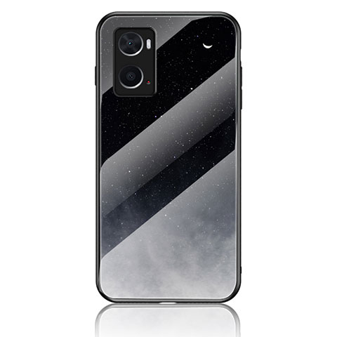 Funda Bumper Silicona Gel Espejo Patron de Moda Carcasa LS1 para Oppo A76 Gris