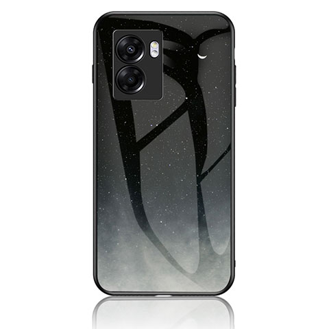 Funda Bumper Silicona Gel Espejo Patron de Moda Carcasa LS1 para Oppo A77 5G Gris