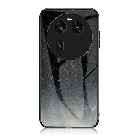 Funda Bumper Silicona Gel Espejo Patron de Moda Carcasa LS1 para Oppo Find X6 5G Gris