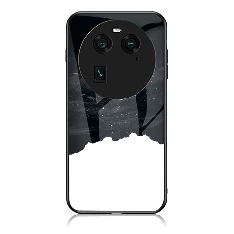 Funda Bumper Silicona Gel Espejo Patron de Moda Carcasa LS1 para Oppo Find X6 5G Negro