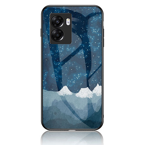 Funda Bumper Silicona Gel Espejo Patron de Moda Carcasa LS1 para Oppo K10 5G India Azul