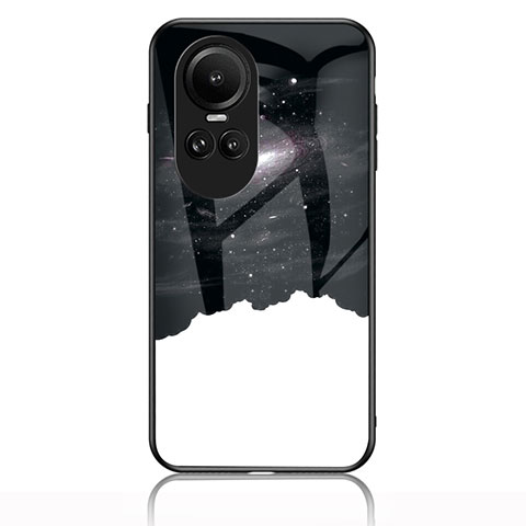 Funda Bumper Silicona Gel Espejo Patron de Moda Carcasa LS1 para Oppo Reno10 5G Negro