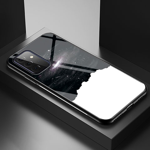 Funda Bumper Silicona Gel Espejo Patron de Moda Carcasa LS1 para Samsung Galaxy A72 4G Negro