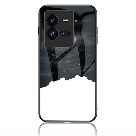 Funda Bumper Silicona Gel Espejo Patron de Moda Carcasa LS1 para Vivo iQOO 10 Pro 5G Negro