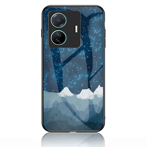 Funda Bumper Silicona Gel Espejo Patron de Moda Carcasa LS1 para Vivo iQOO Z6 Pro 5G Azul