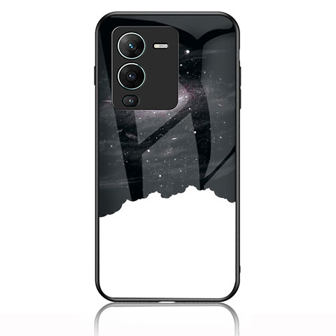 Funda Bumper Silicona Gel Espejo Patron de Moda Carcasa LS1 para Vivo V25 Pro 5G Negro