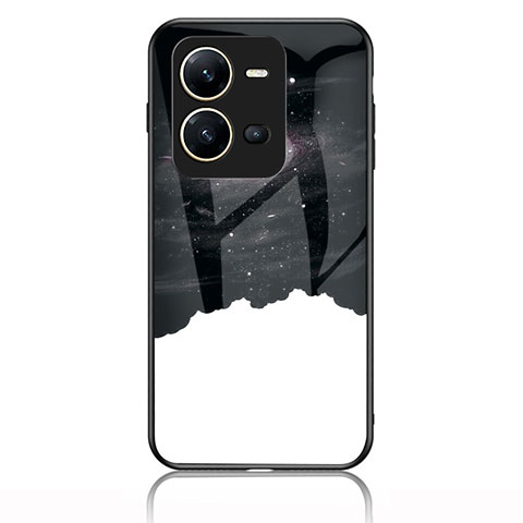 Funda Bumper Silicona Gel Espejo Patron de Moda Carcasa LS1 para Vivo V25e Negro