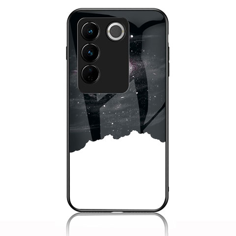 Funda Bumper Silicona Gel Espejo Patron de Moda Carcasa LS1 para Vivo V27 Pro 5G Negro