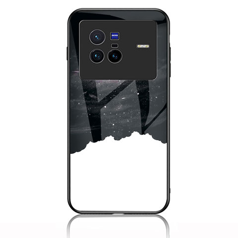 Funda Bumper Silicona Gel Espejo Patron de Moda Carcasa LS1 para Vivo X80 5G Negro