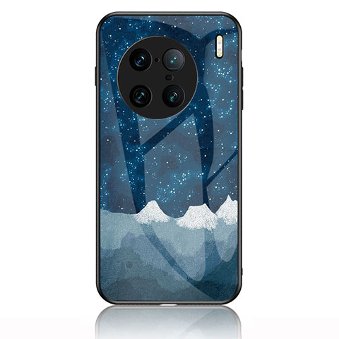 Funda Bumper Silicona Gel Espejo Patron de Moda Carcasa LS1 para Vivo X90 Pro+ Plus 5G Azul