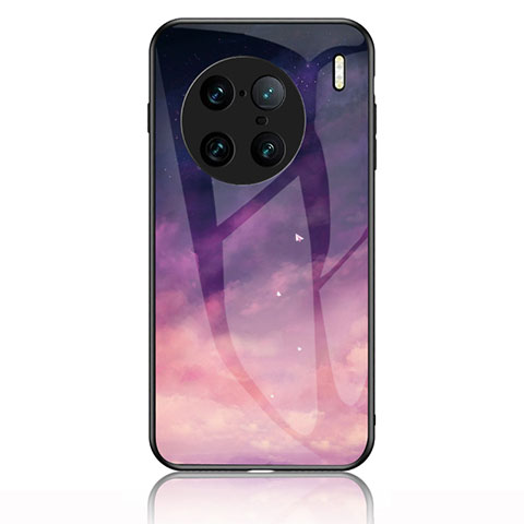 Funda Bumper Silicona Gel Espejo Patron de Moda Carcasa LS1 para Vivo X90 Pro+ Plus 5G Morado