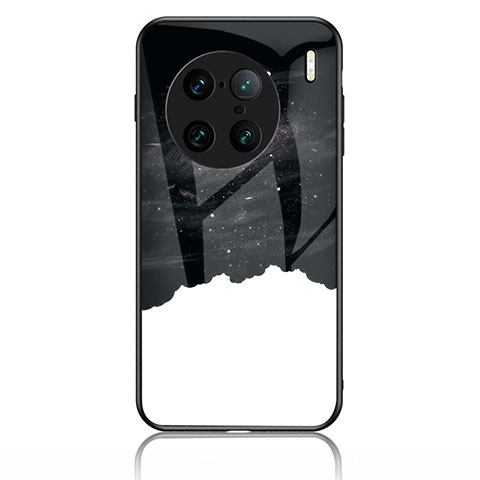 Funda Bumper Silicona Gel Espejo Patron de Moda Carcasa LS1 para Vivo X90 Pro+ Plus 5G Negro