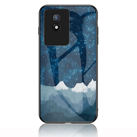 Funda Bumper Silicona Gel Espejo Patron de Moda Carcasa LS1 para Vivo Y02 Azul