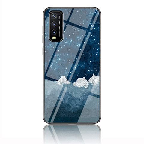 Funda Bumper Silicona Gel Espejo Patron de Moda Carcasa LS1 para Vivo Y20 (2021) Azul