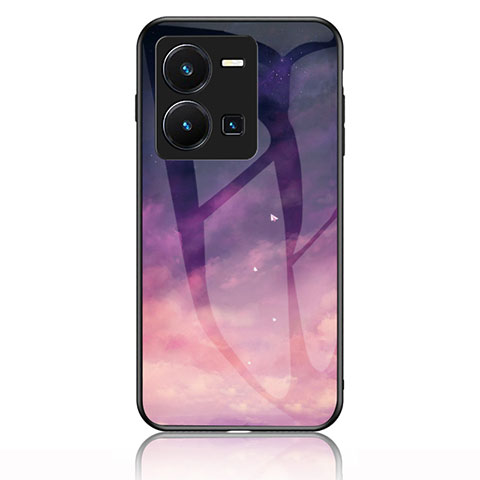 Funda Bumper Silicona Gel Espejo Patron de Moda Carcasa LS1 para Vivo Y35 4G Morado