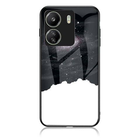 Funda Bumper Silicona Gel Espejo Patron de Moda Carcasa LS1 para Xiaomi Poco C65 Negro