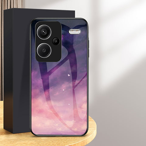 Funda Bumper Silicona Gel Espejo Patron de Moda Carcasa LS1 para Xiaomi Redmi Note 13 Pro+ Plus 5G Morado