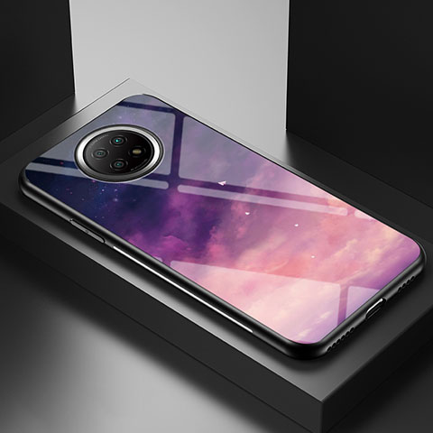 Funda Bumper Silicona Gel Espejo Patron de Moda Carcasa LS1 para Xiaomi Redmi Note 9T 5G Morado