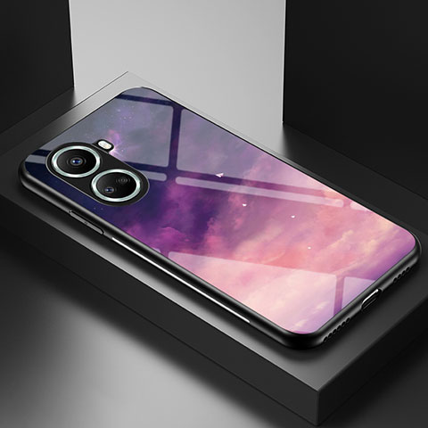 Funda Bumper Silicona Gel Espejo Patron de Moda Carcasa LS2 para Huawei Nova 10 SE Morado