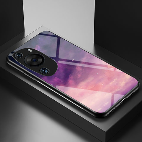 Funda Bumper Silicona Gel Espejo Patron de Moda Carcasa LS2 para Huawei P60 Art Morado