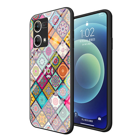 Funda Bumper Silicona Gel Espejo Patron de Moda Carcasa LS2 para Oppo F21s Pro 4G Vistoso