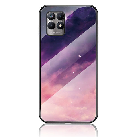 Funda Bumper Silicona Gel Espejo Patron de Moda Carcasa LS2 para Realme 8i Morado