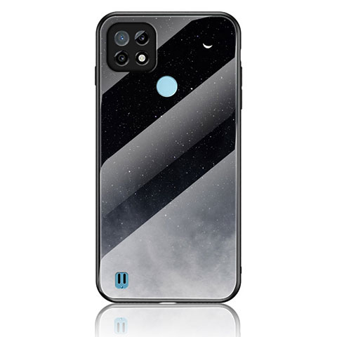 Funda Bumper Silicona Gel Espejo Patron de Moda Carcasa LS2 para Realme C21 Gris