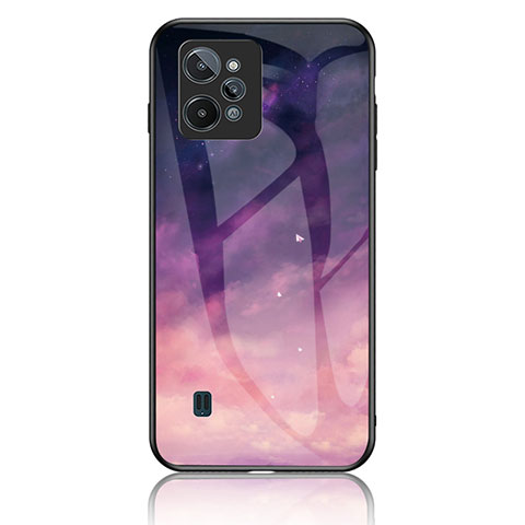 Funda Bumper Silicona Gel Espejo Patron de Moda Carcasa LS2 para Realme C31 Morado