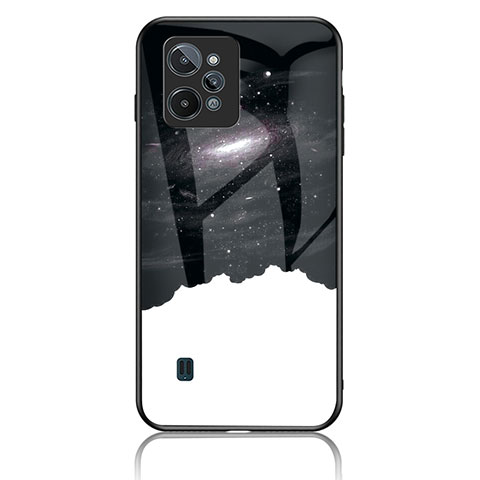 Funda Bumper Silicona Gel Espejo Patron de Moda Carcasa LS2 para Realme C31 Negro