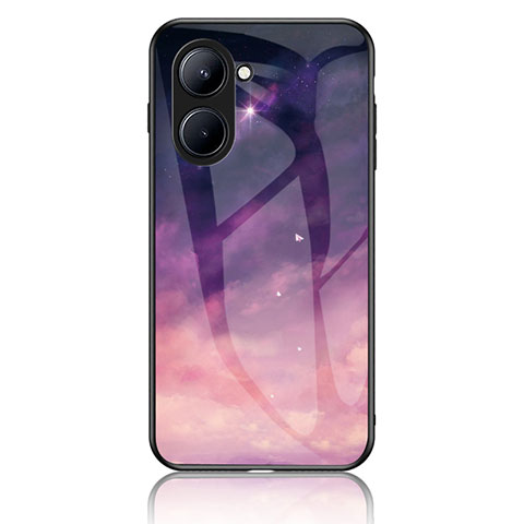 Funda Bumper Silicona Gel Espejo Patron de Moda Carcasa LS2 para Realme C33 (2023) Morado