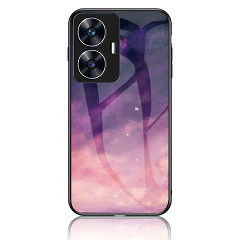 Funda Bumper Silicona Gel Espejo Patron de Moda Carcasa LS2 para Realme C55 Morado