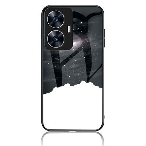 Funda Bumper Silicona Gel Espejo Patron de Moda Carcasa LS2 para Realme Narzo N55 Negro