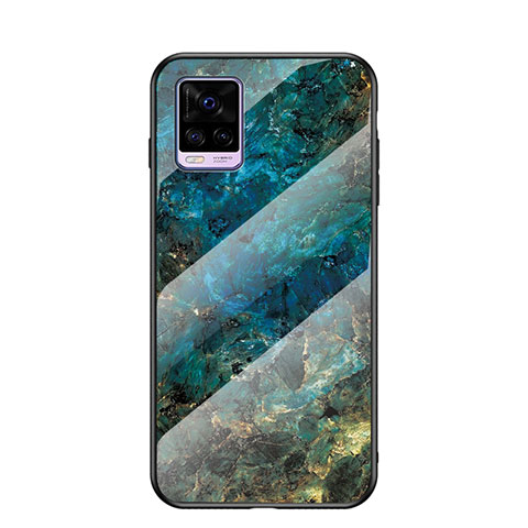 Funda Bumper Silicona Gel Espejo Patron de Moda Carcasa LS2 para Vivo V20 (2021) Azul